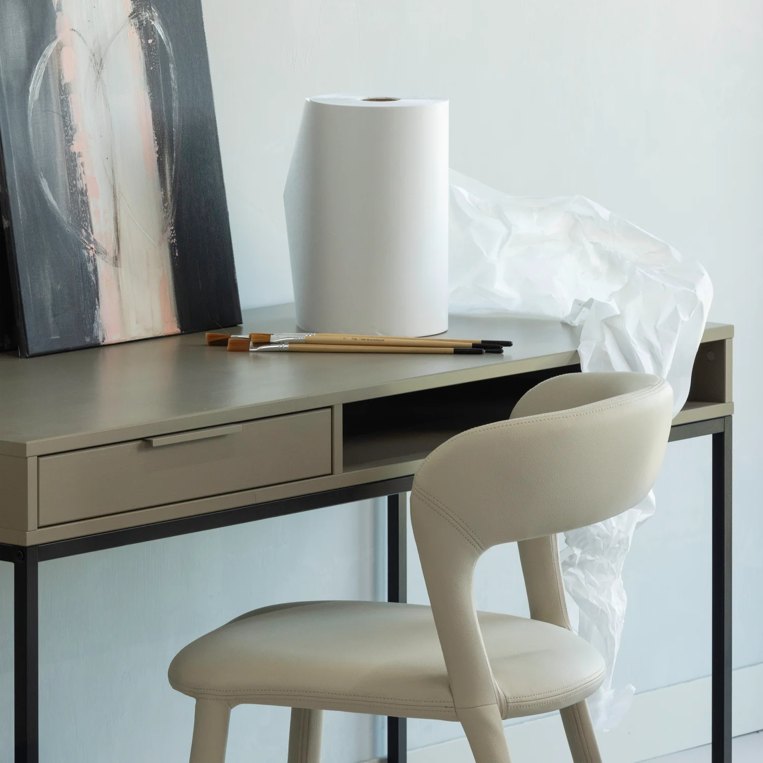 Esszimmerstuhl Stuhl NOBLE Kunstleder beige