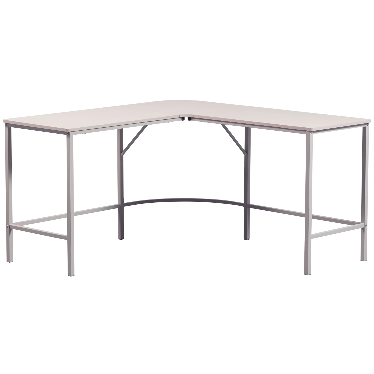Eckschreibtisch MIKE 135 x 135 cm MDF Metall staubgrau