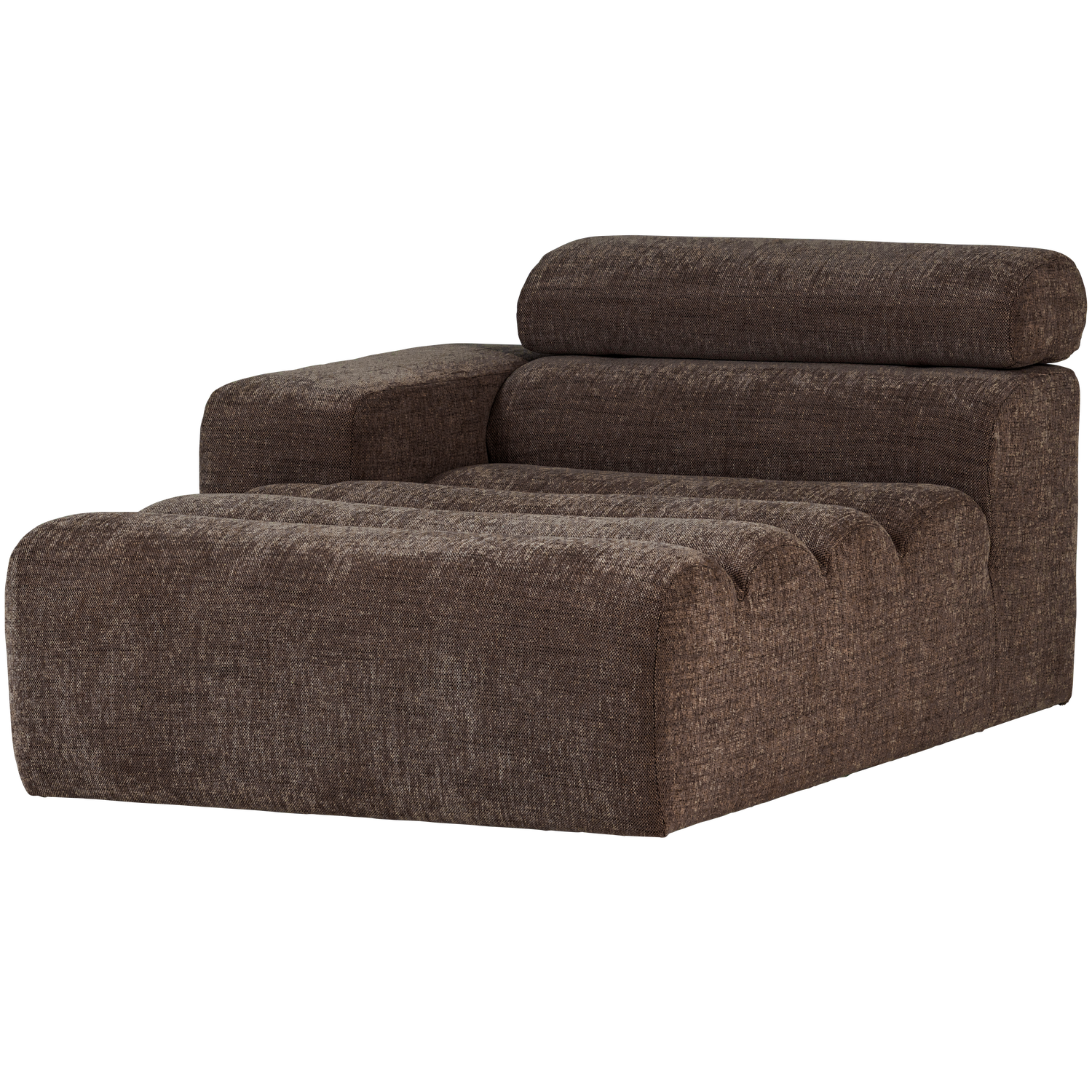 Sofaelement NOVI mit Longue Element links Webstoff dunkelbraun melange