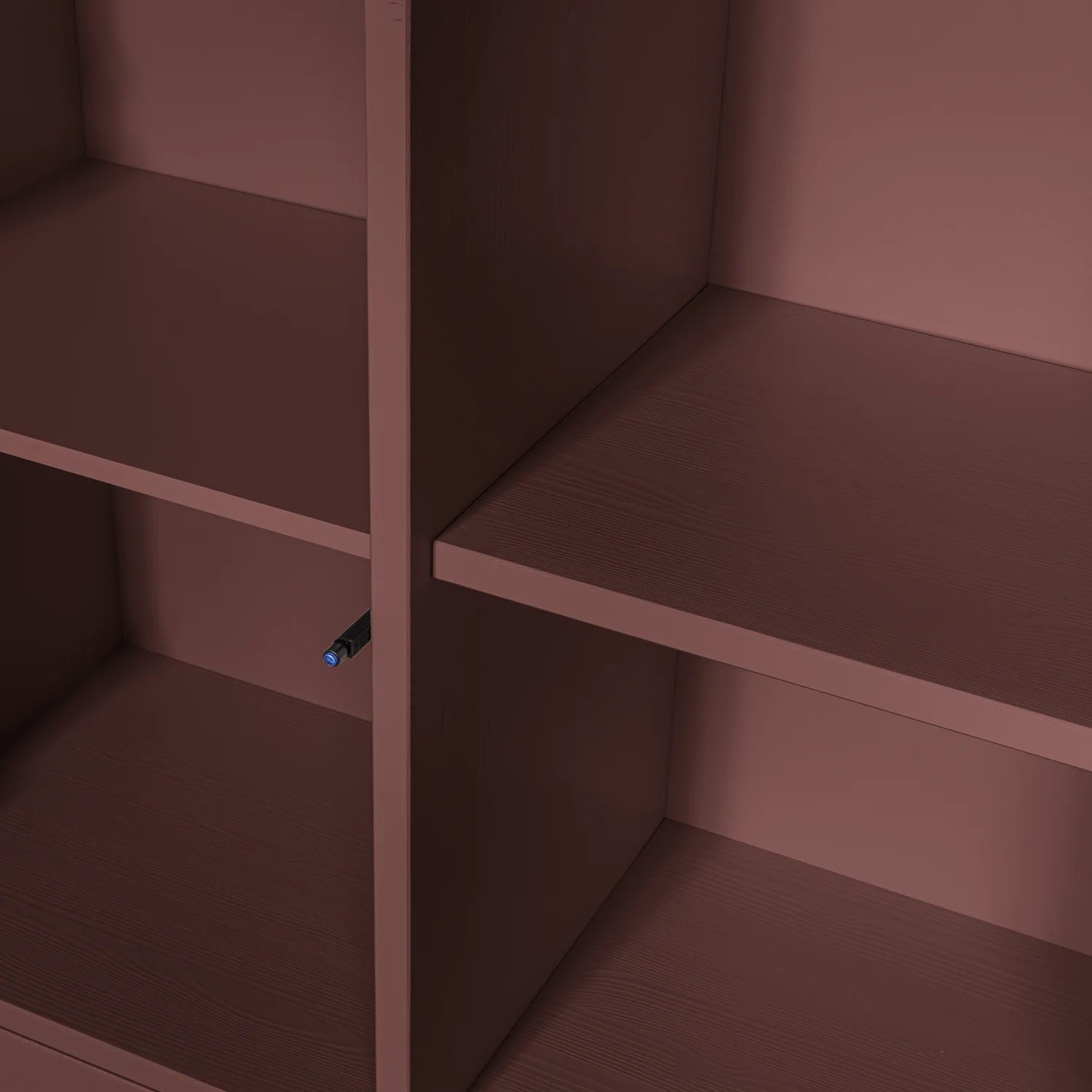 Kleiderschrank MEREL B 100 cm 3-türig Kiefernholz burgunderrot 