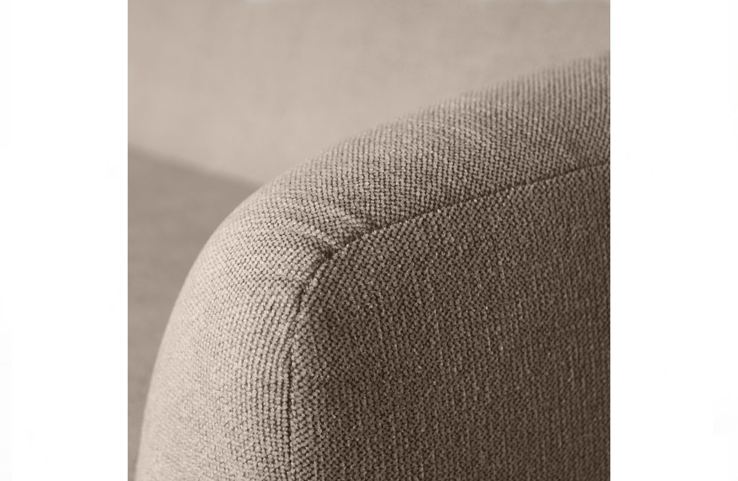 3 Sitzer Sofa Sloping Webstoff Chenille hellbraun melange