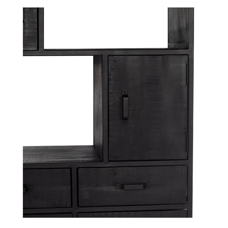 Industrie Regal BEN Mango Massivholz Metall schwarz Bücherregal