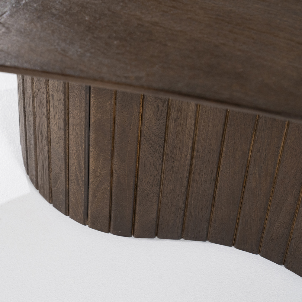 Couchtisch LAMOUS oval organisch 130 cm Mango Holz braun