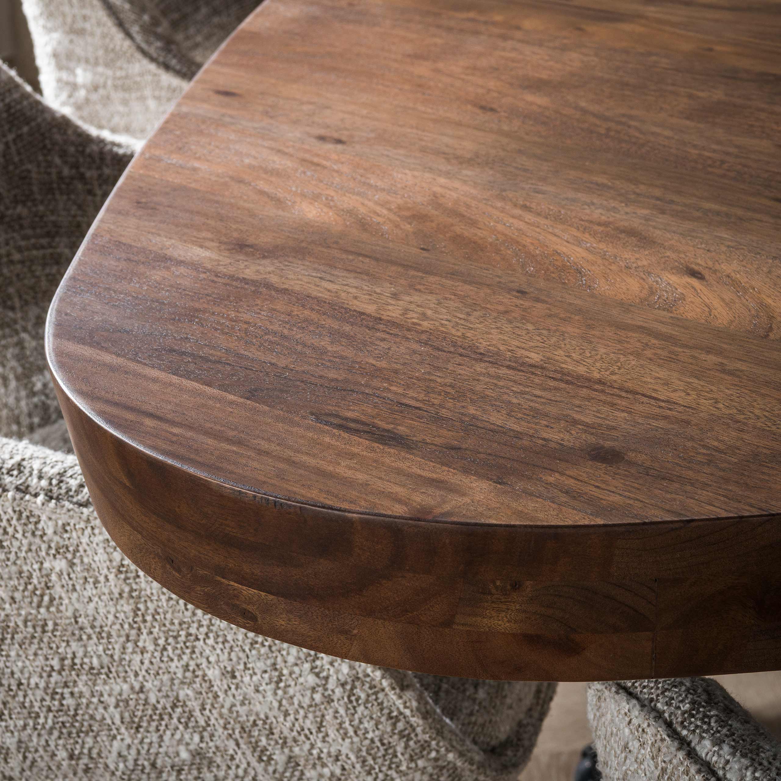 Massive Akazienholz Tischplatte des Design-Esstischs ROMA