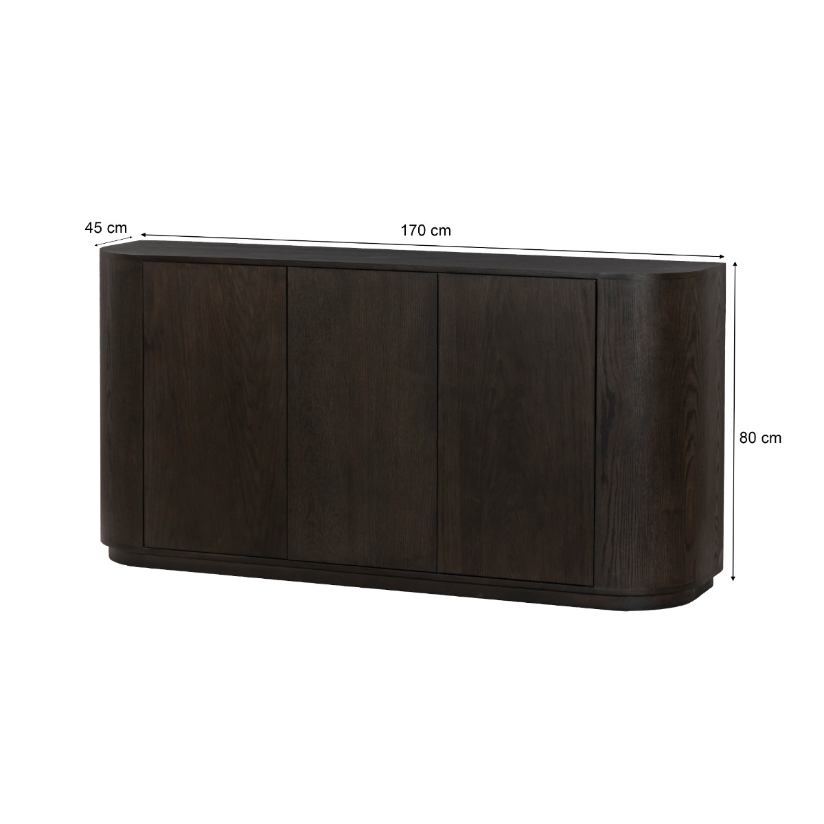 Sideboard Novero 170 cm Eichenholzfurnier Espresso braun Kommode