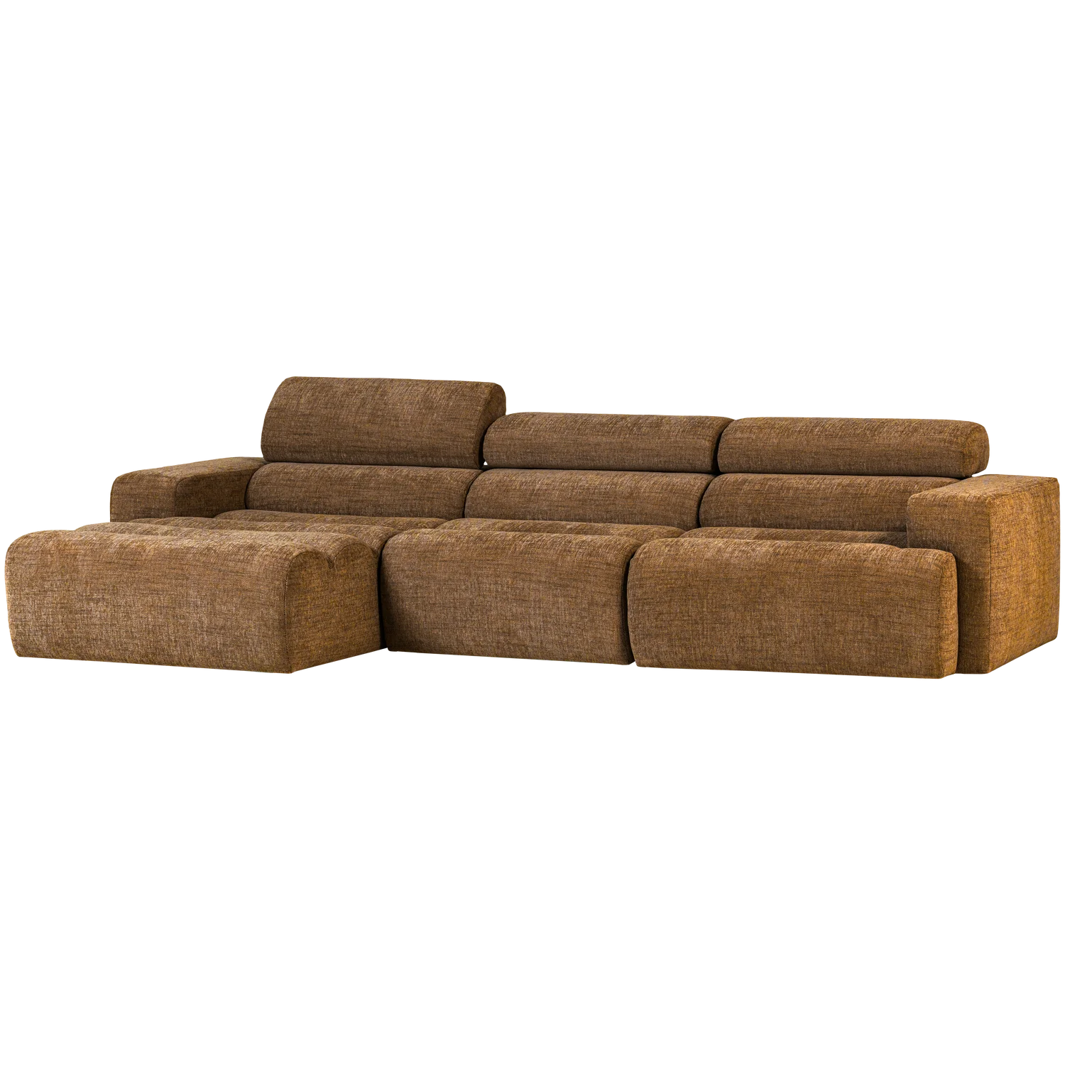 Ecksofa Sofa NOVI Bezug Melange karamell Chaiselongue links