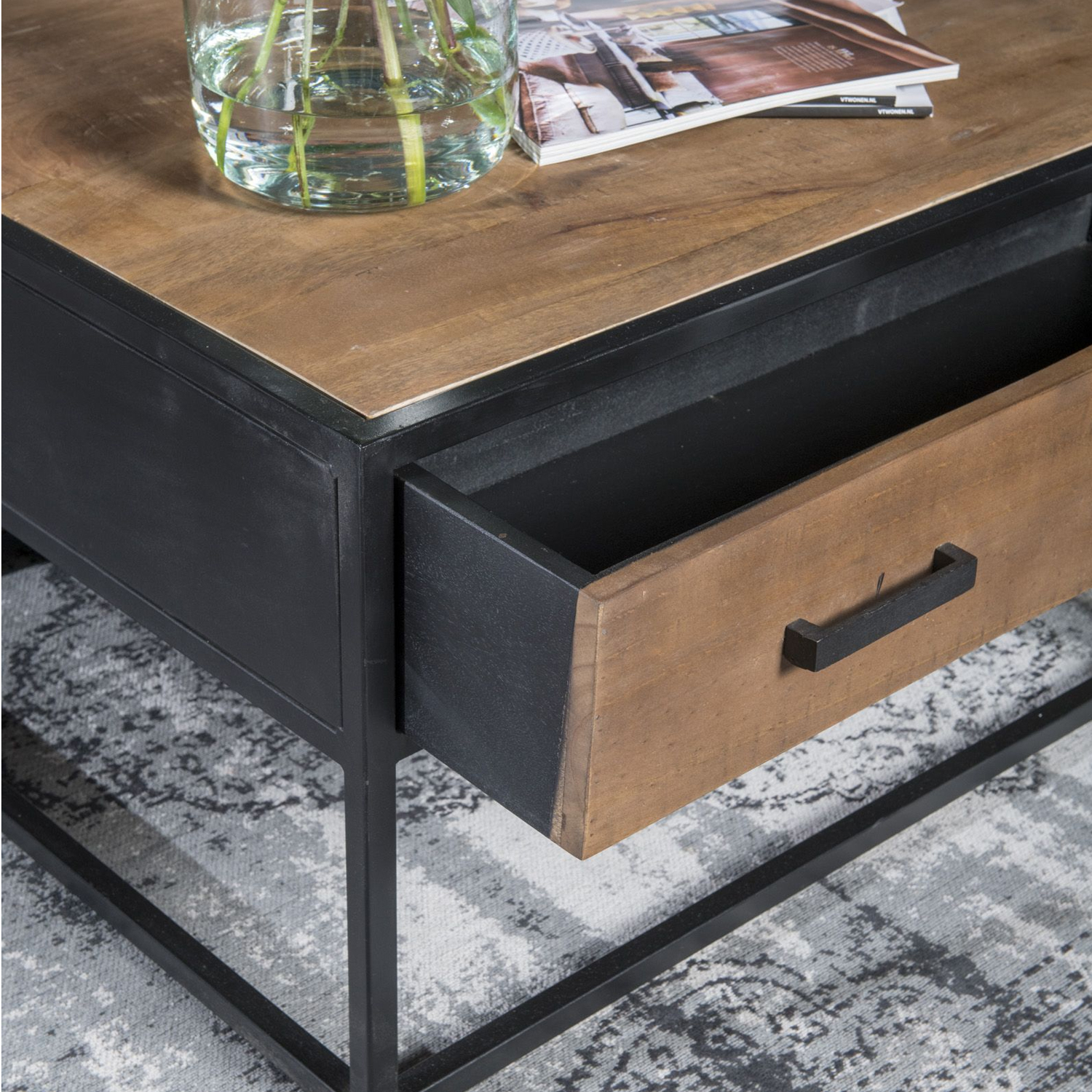 Couchtisch Sturdy mit Schubladen 120 x 70 cm Mango Holz