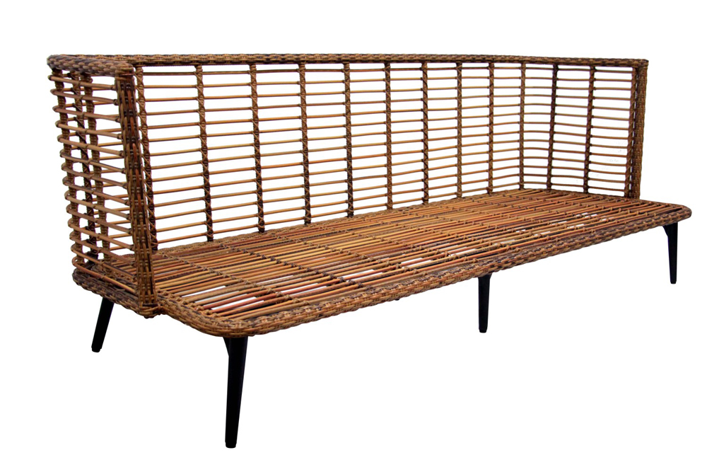 3-Sitzer Lounge Garten Sofa COVELO Polyrattan incl. Sitzpolster