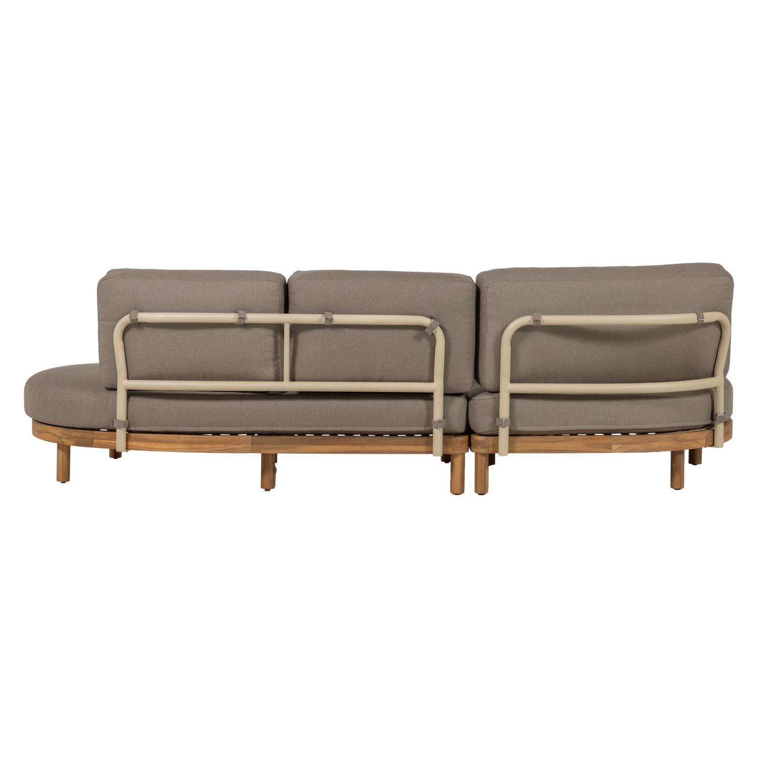 Garten Lounge Ecksofa ZINTO links Akazienholz Outdoor-Bezug sand
