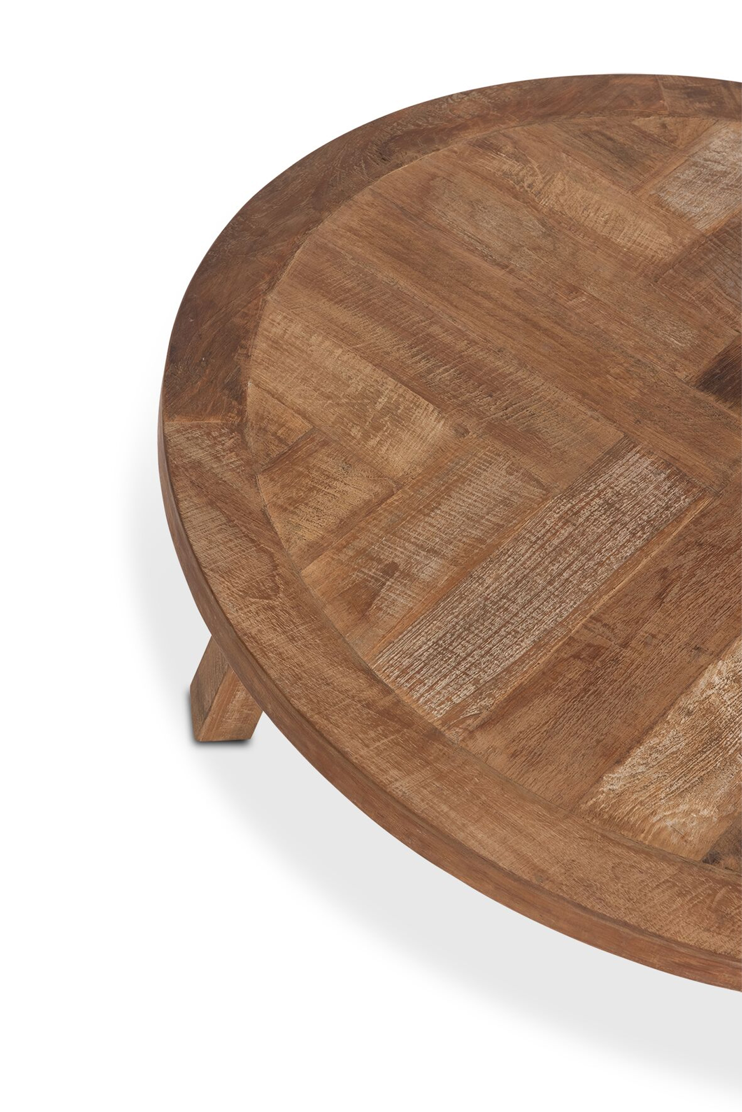 Couchtisch Monastery rund Ø 90 cm recyceltes Teakholz