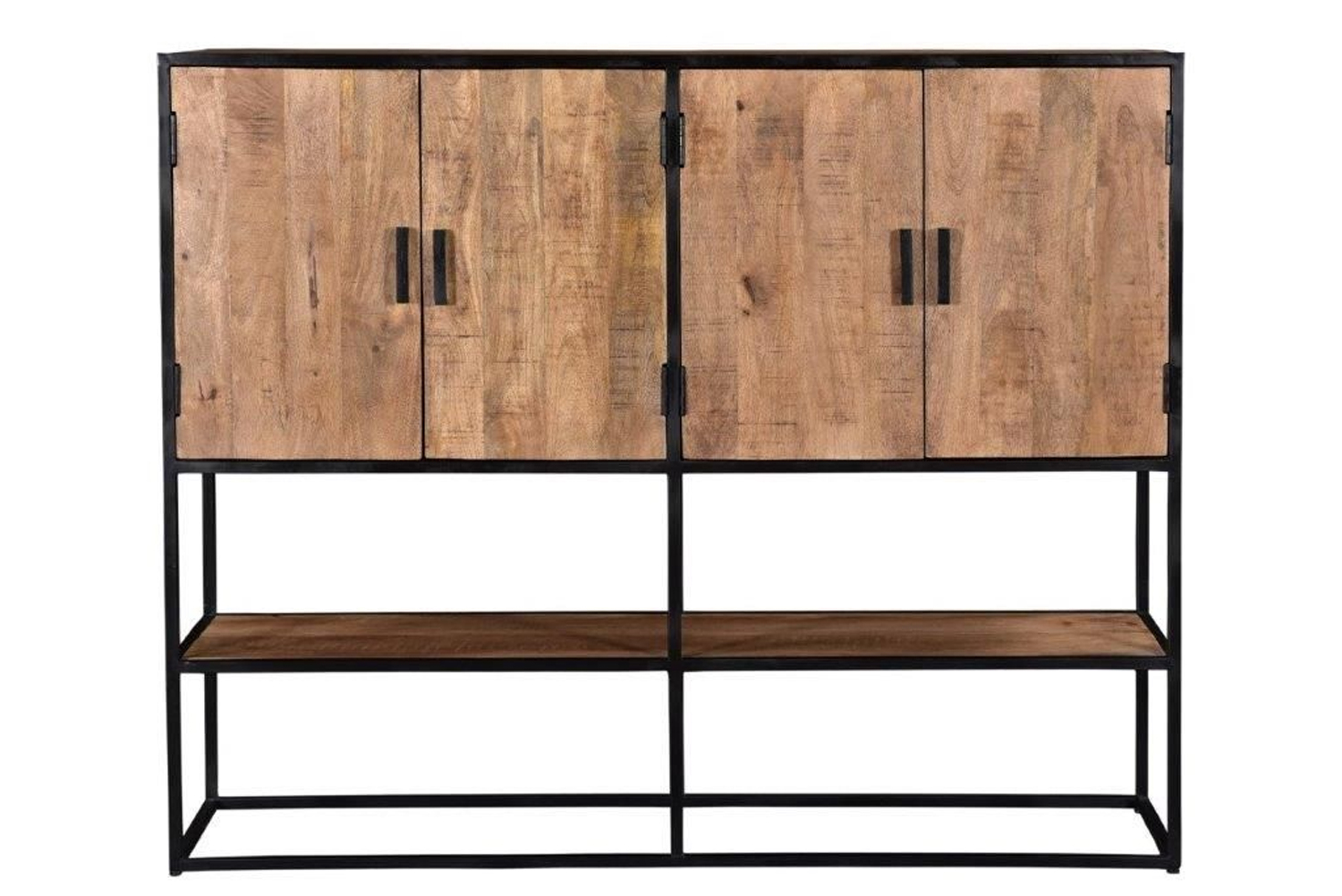 Highboard Schrank Sturdy B 160 cm Mangoholz Metall