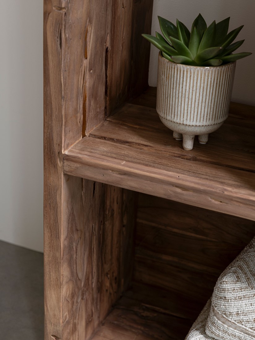 DTP Home Bücherregal Gallery H 195 cm Teakholz rustikal Regal Schrank