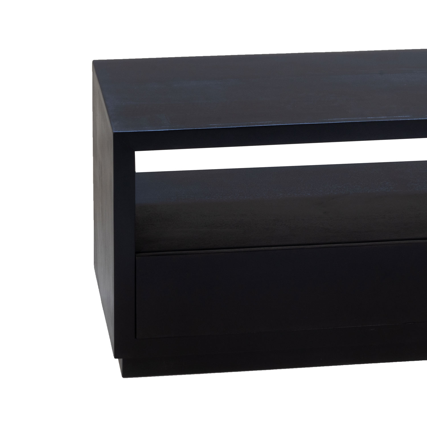 TV Lowboard Aura 150 cm 3 Schubladen Mango schwarz