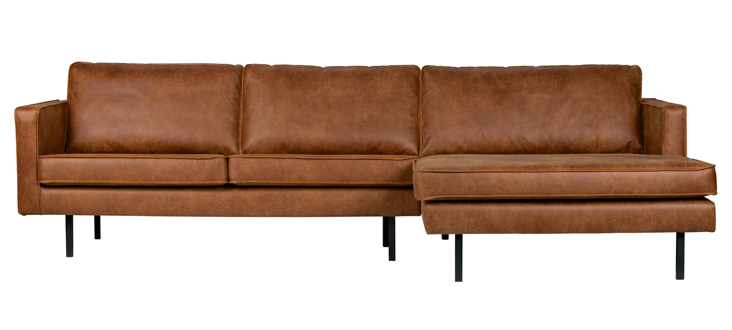 Ecksofa Rodeo recyceltes Leder Cognac Longchair rechts