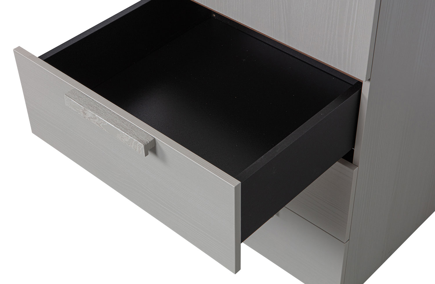 Schrank Kleiderschrank Rens H 210 cm Walnussfurnier kieselgrau