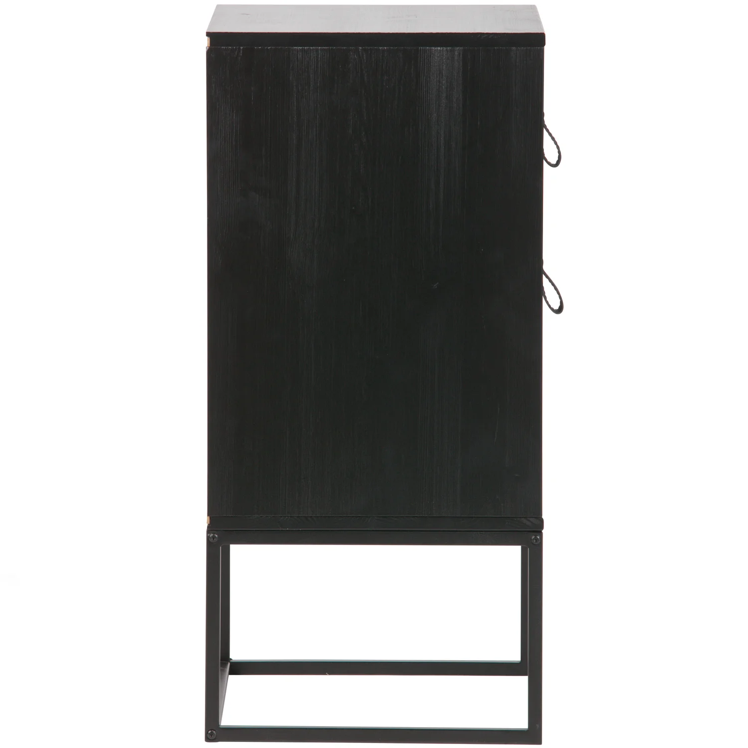 Nachtschränkchen ZOLA H 74 cm mit Schublade und Tür  Metall Kiefernholz schwarz