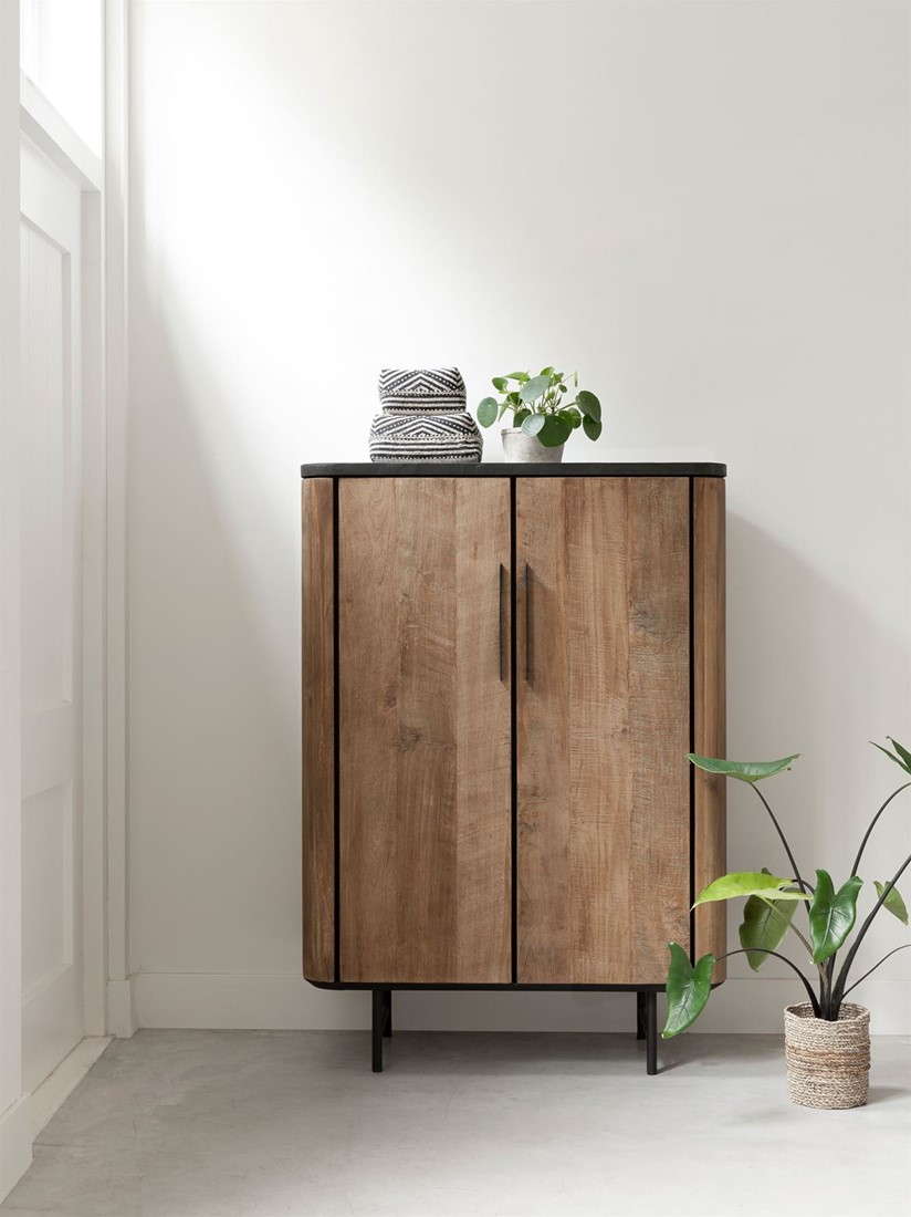 Highboard Soho H 130 cm recyceltes Teakholz Mortex Schrank