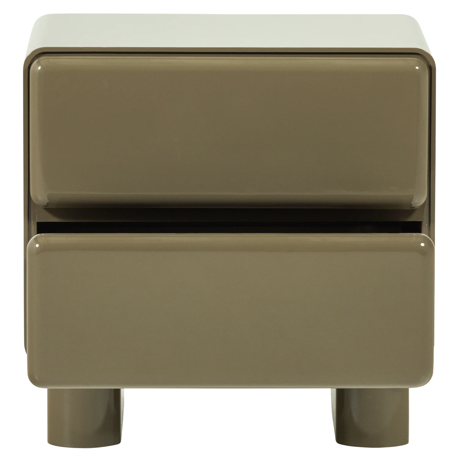 Nachtschränkchen LUSTRA H 43 cm mit 2 Schubladen MDF grün