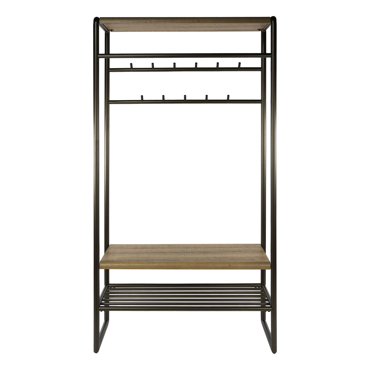  Garderobe Standgarderobe LIENO B 100 cm Hut und Schuhablage Metall bronzefarben