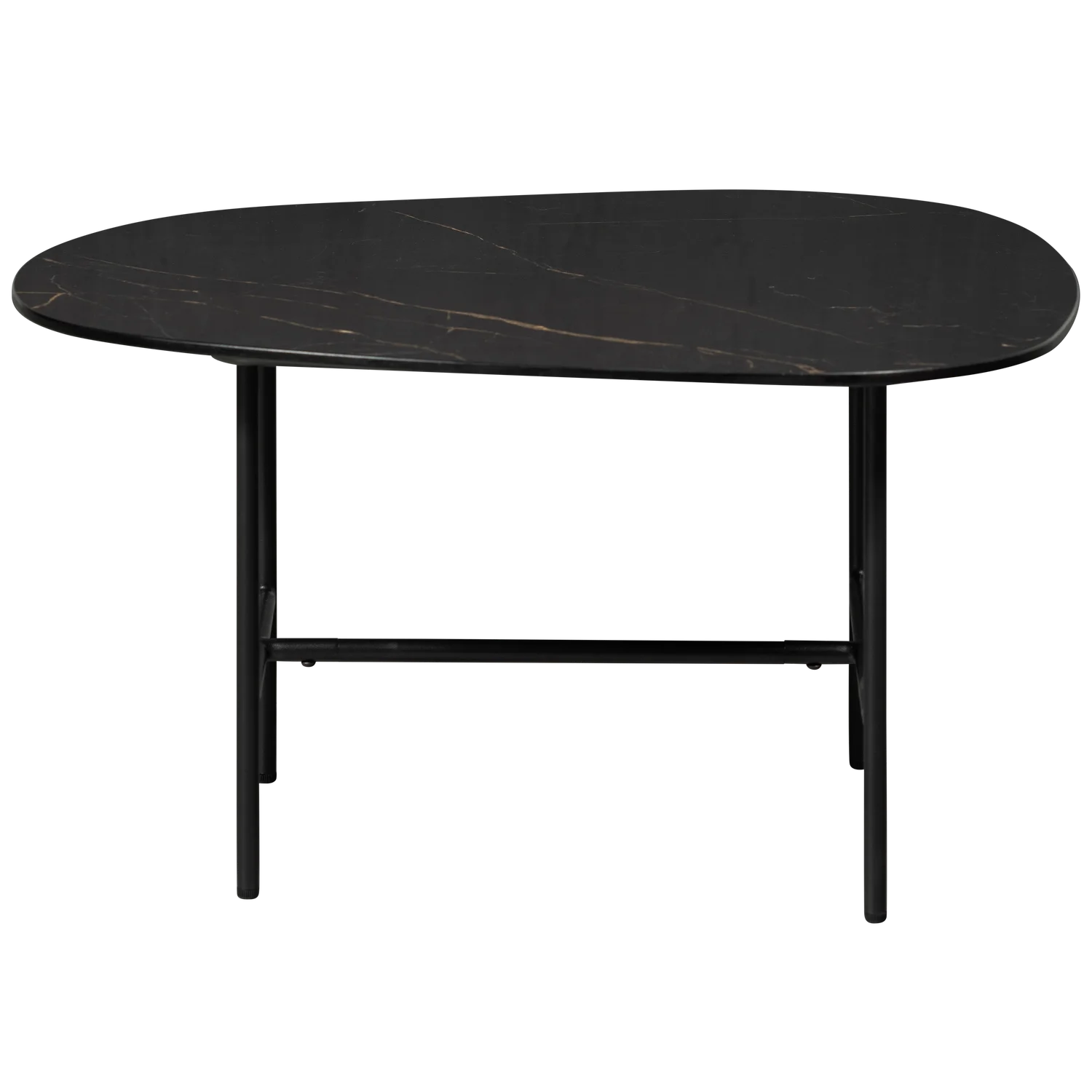 Couchtisch VAJEN 70 x 70 cm Porzellan Metall schwarz