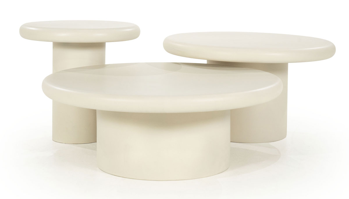 Couchtisch Jade rund Ø 80 cm beige  