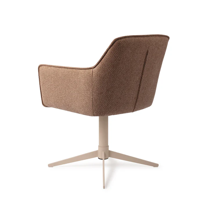 Esszimmerstuhl Hofu – French Toast dunkelbeige mit Gestell in Metall beige