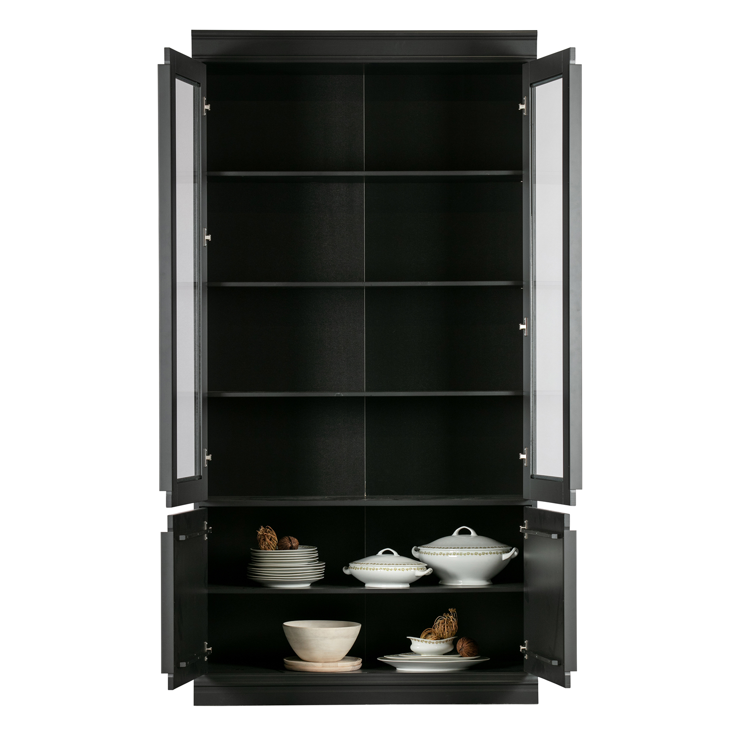 Vitrine Organize H 215 cm Kiefer Schrank schwarz