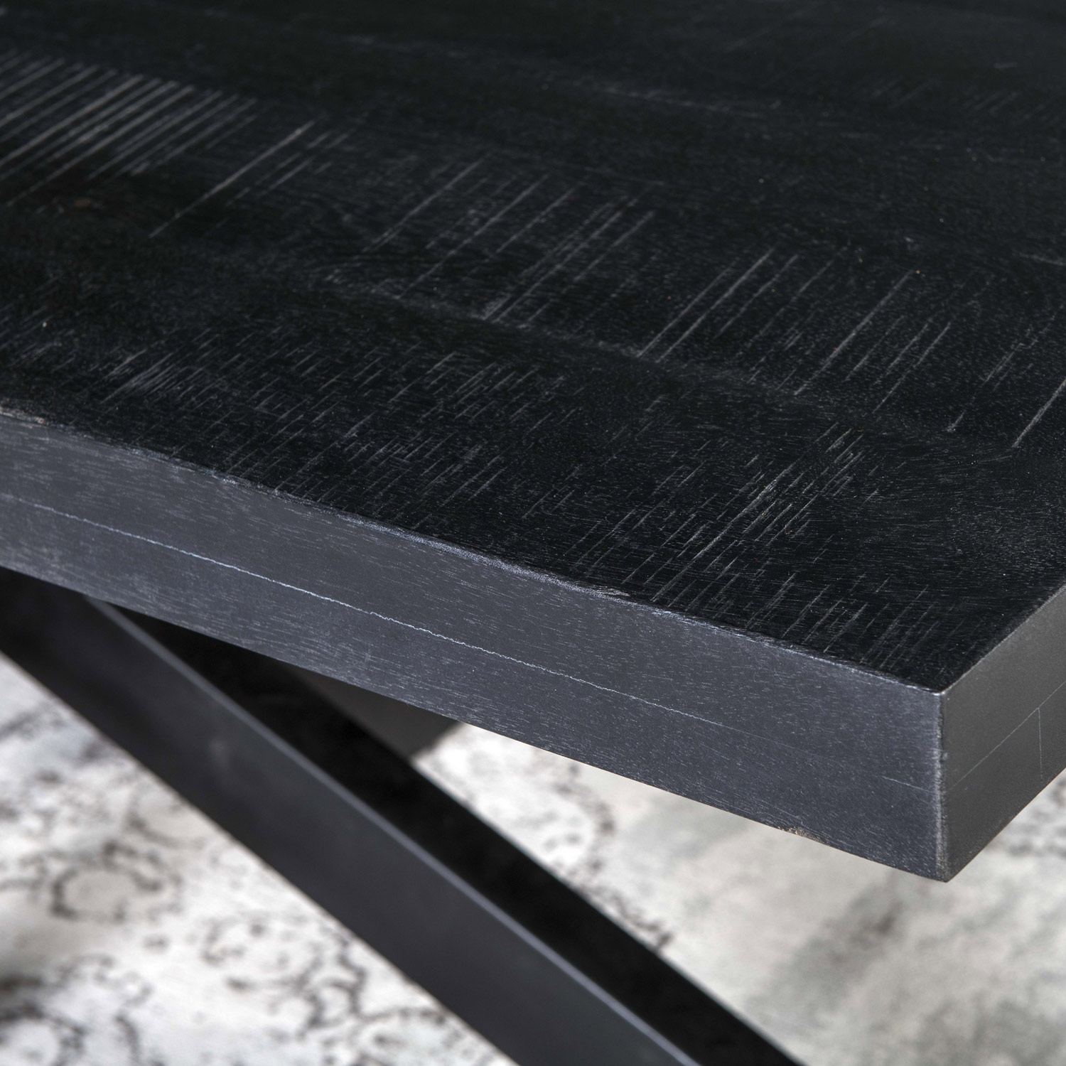Esstisch Spider 220 x 100 cm Akazienholz Metall schwarz