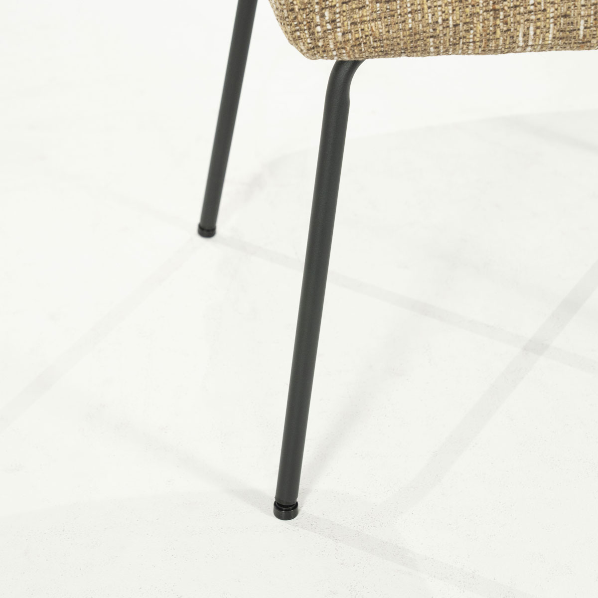 Esszimmer Stuhl Indy Vierfußstuhl Metall Stoff senffarben