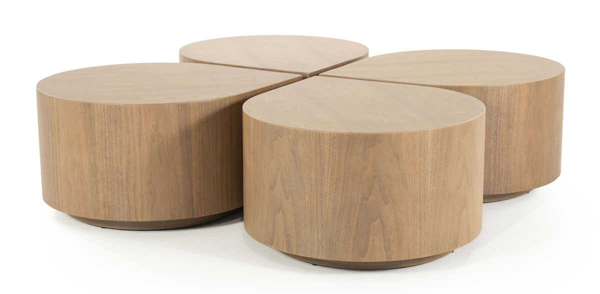 Beistelltisch Jules Tropfenform MDF Wallnuss Furnier hellbraun