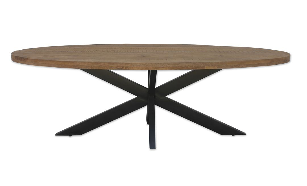 Esstisch oval 210 x 100 cm Mango Holz