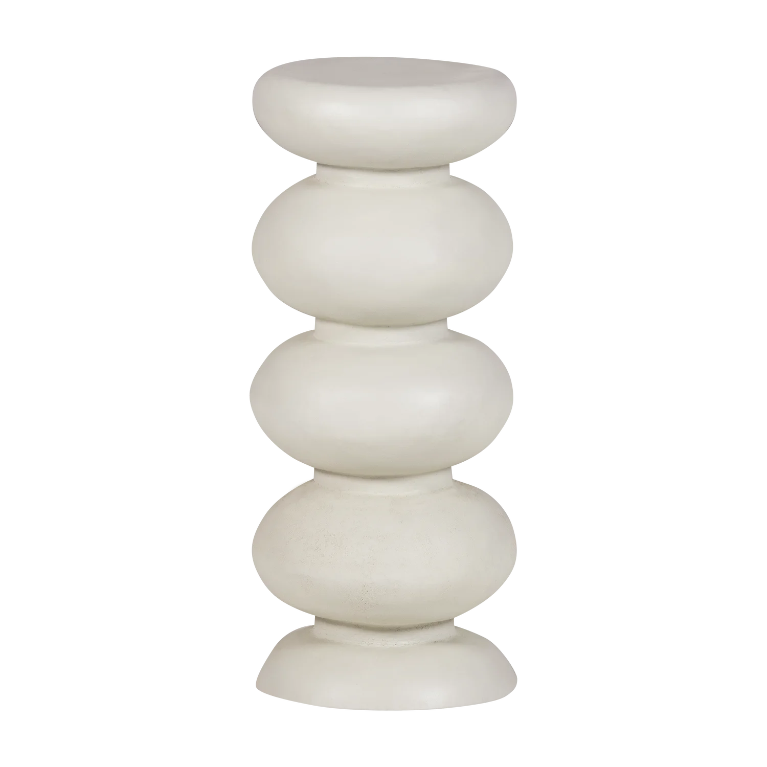 Beistelltisch BRILO Ø 29 cm Metall creme Anstelltisch Säulentisch