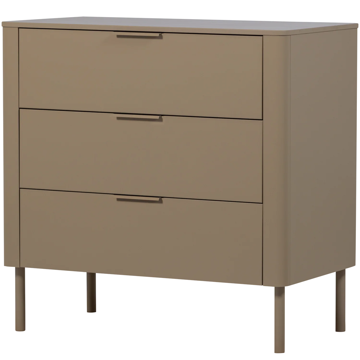 Kommode GUNNAR 94 cm mit 3 Schubladen Kiefernholz schlammfarben