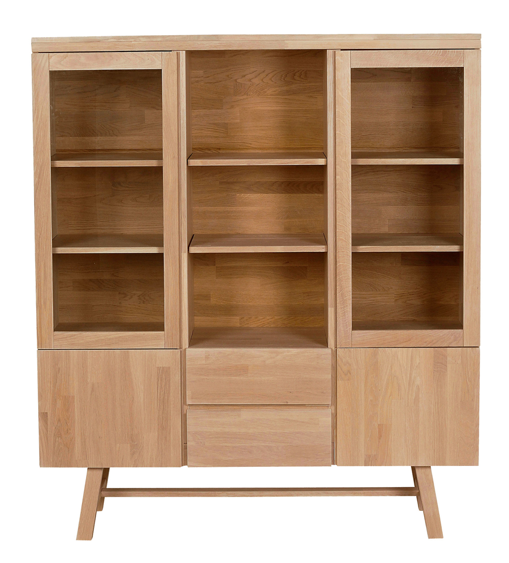 Highboard aus Eiche Küchenschrank Vitrine natur