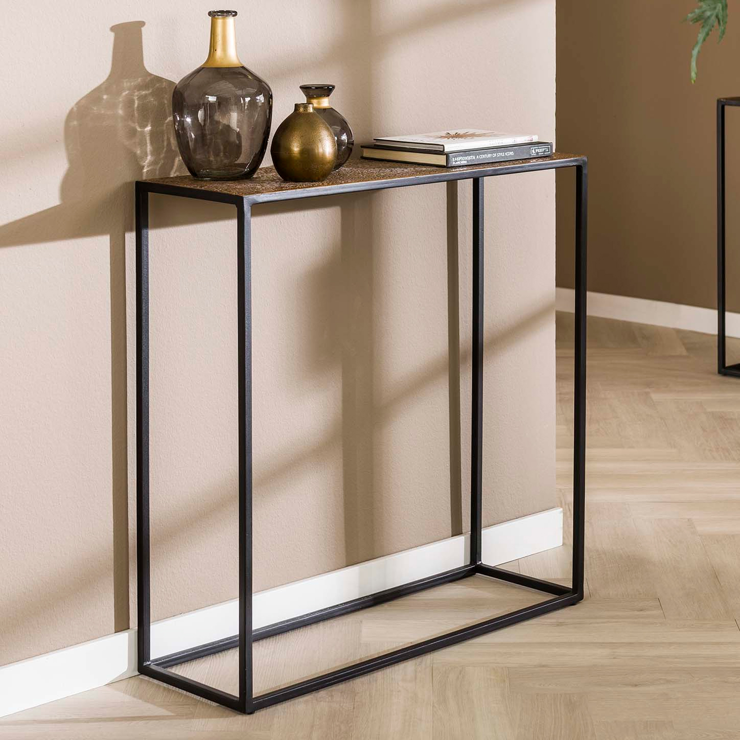 Konsolentisch Metall B 75 cm antikbronze Anstelltisch Konsole Sideboard Tisch