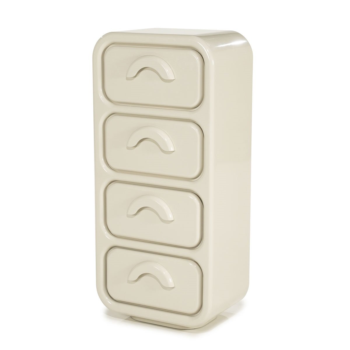 Schrank Gubby H 108 cm mit 4 Schubladen MDF High Gloss beige