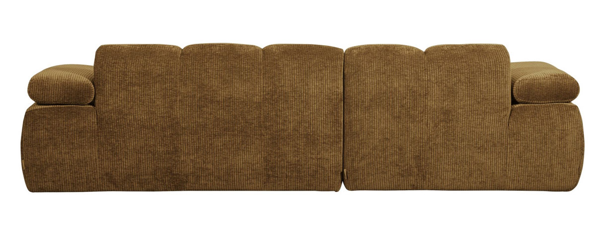 woood Chaiselongue Sofa MOJO links gerippter Stoff honiggelb
