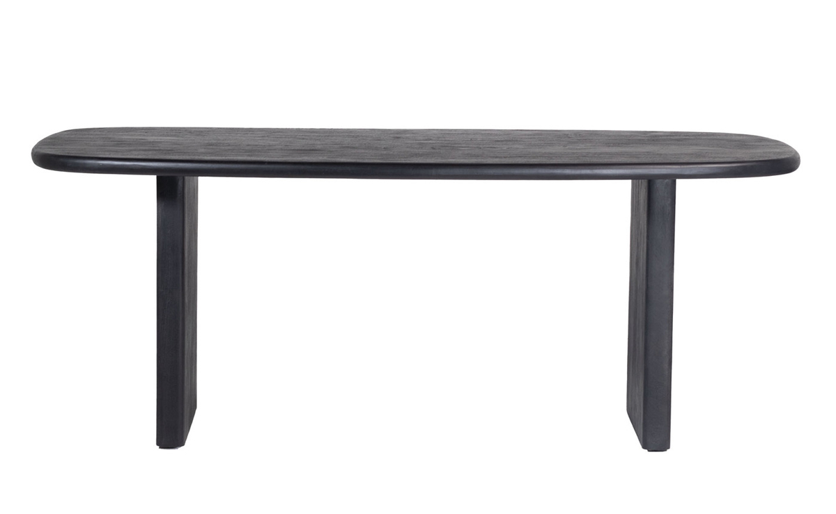 Esstisch AGIN oval 200 x 100 cm schwarz Mango Holz