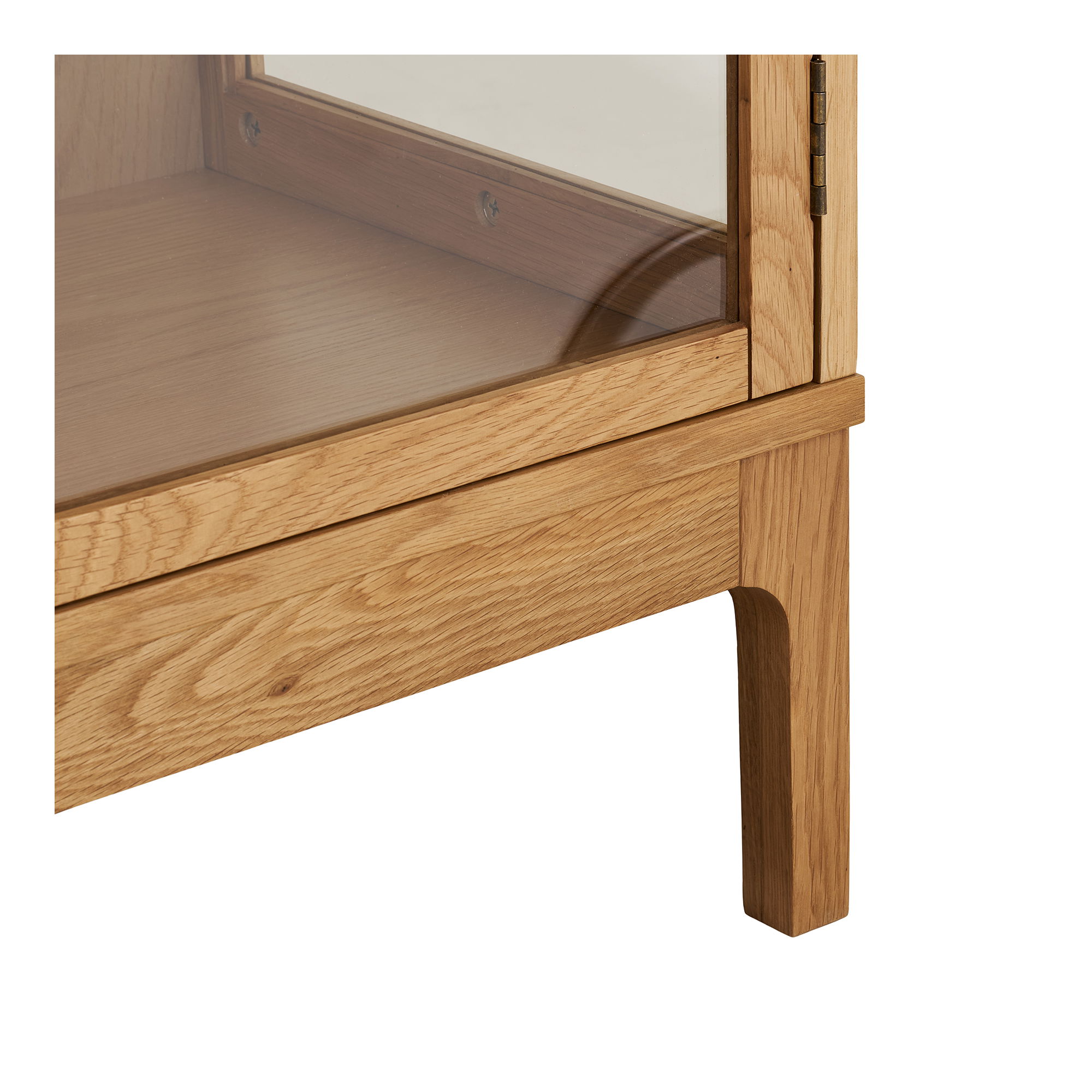 Schrank Vitrine Lamora mit 2 Türen aus Eichenholz Breite 90 cm