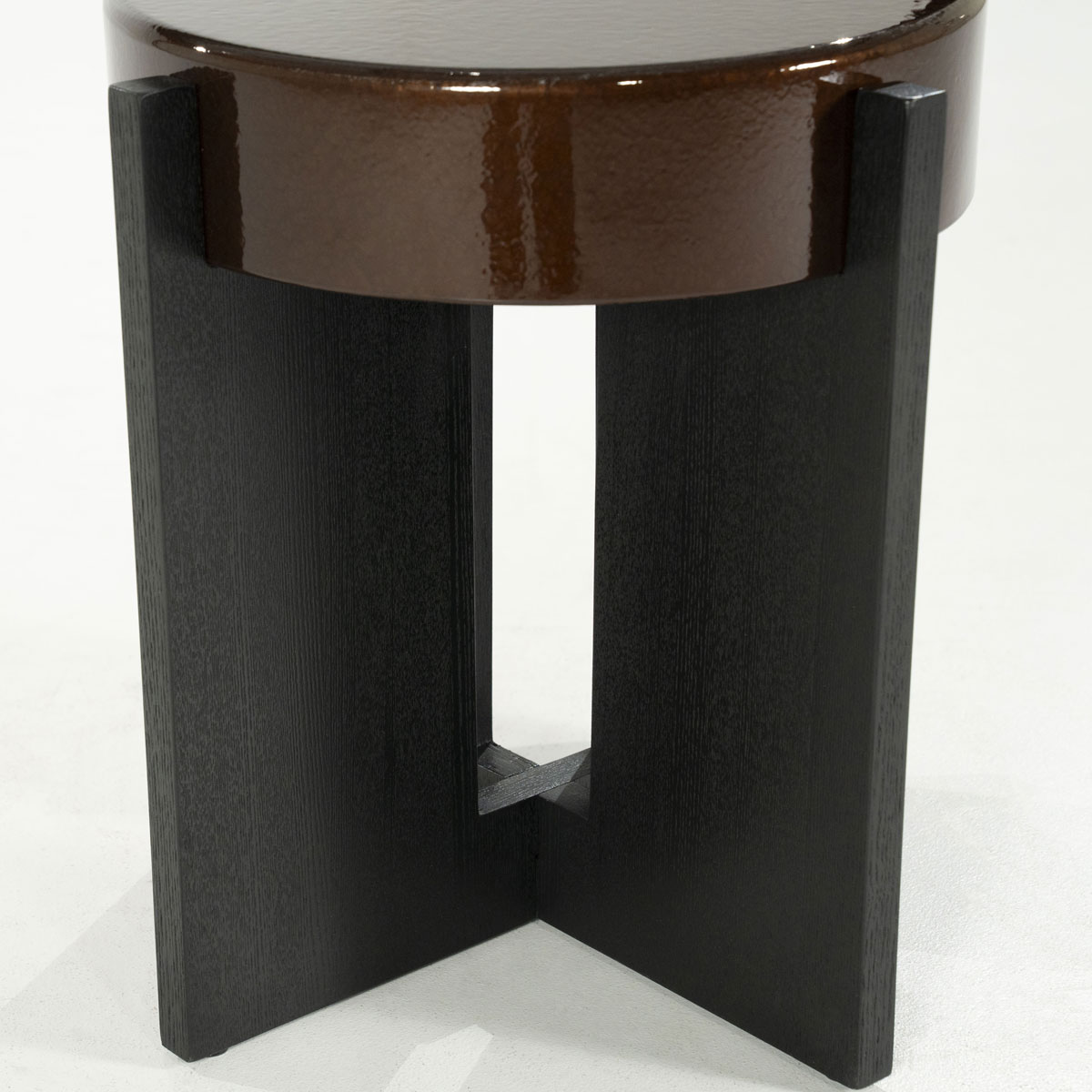 Beistelltisch Juliet rund Ø 40 cm MDF Eiche Furnier braun