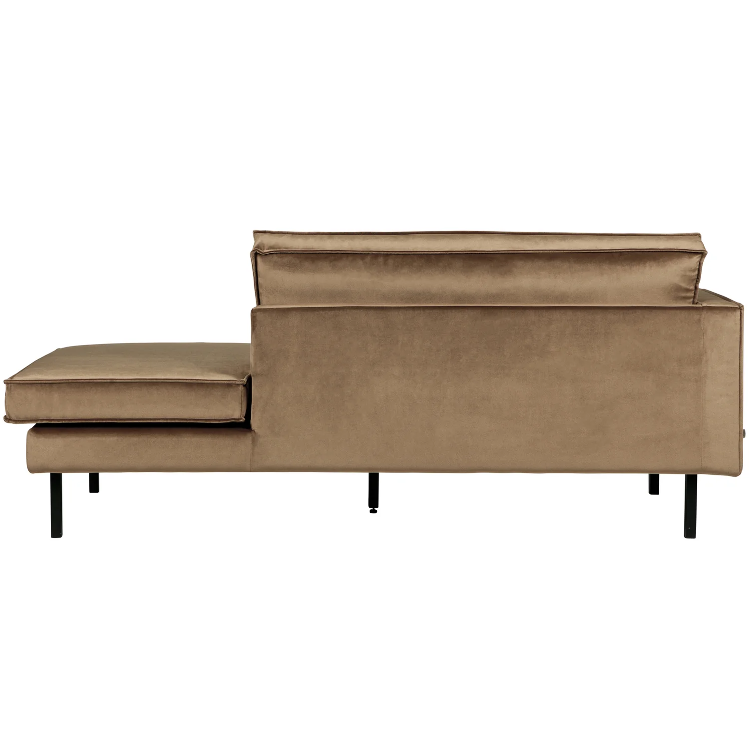 Sofa Chaiselongue RODEO Recamiere Samt taupe links Tagesbett
