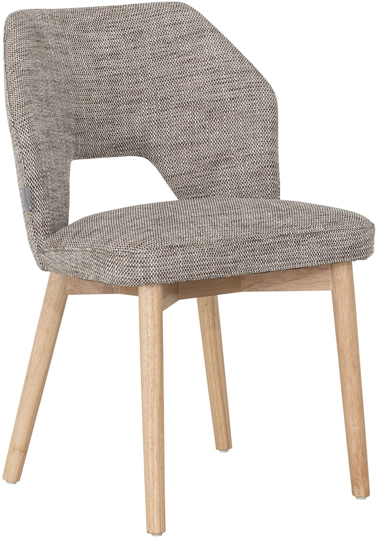 Esszimmerstuhl Blossom Stoff braun Eichenholz Vierfußstuhl