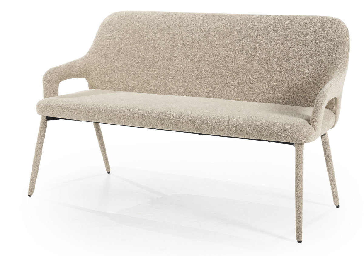 Esstischbank Fika 140 cm Stoff taupe Sitzbank