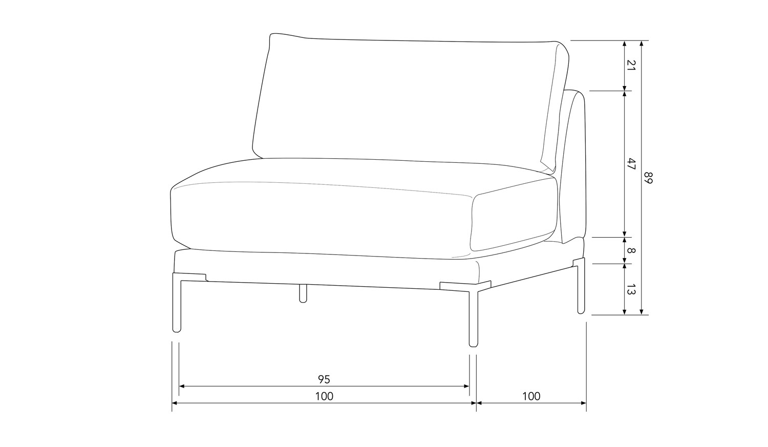 vtwonen Loveseat Sessel Couple Element Webstoff sandfarben
