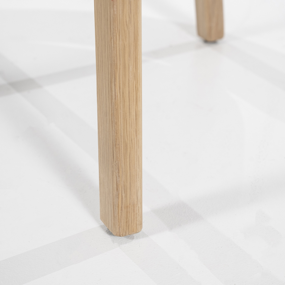 Esszimmerstuhl Stuhl MICKY Stoffbezug taupe Beine Eiche