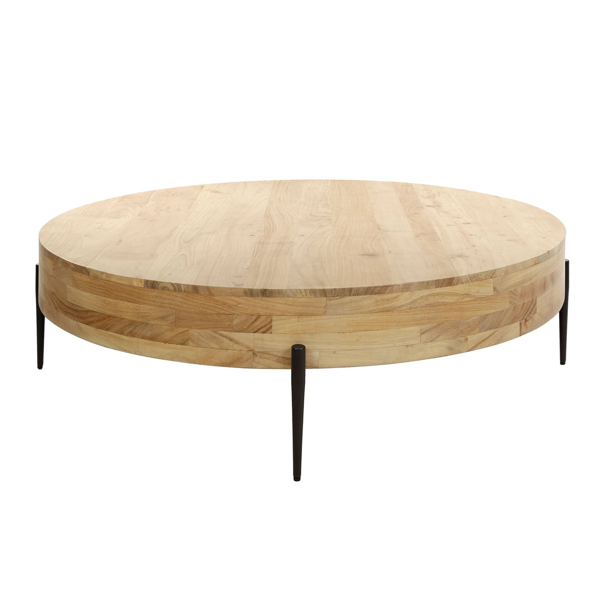 Couchtisch Saloon big Ø 120 cm Akazienholz Metall