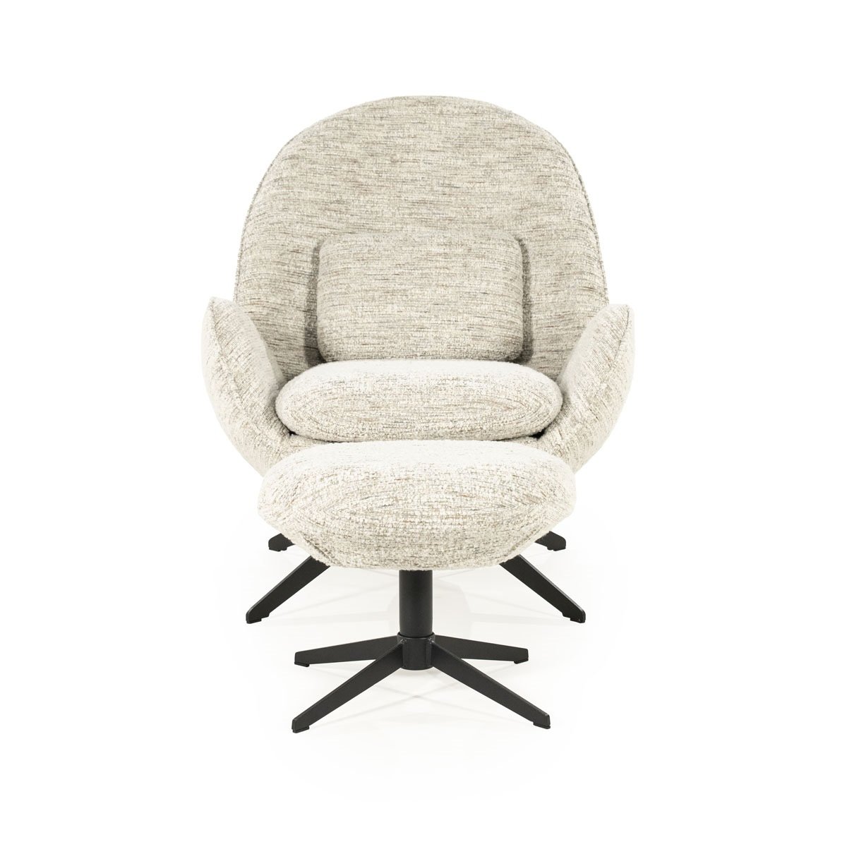 Sessel Ryan Stoff beige mit Hocker Relaxsessel Fernsehsessel