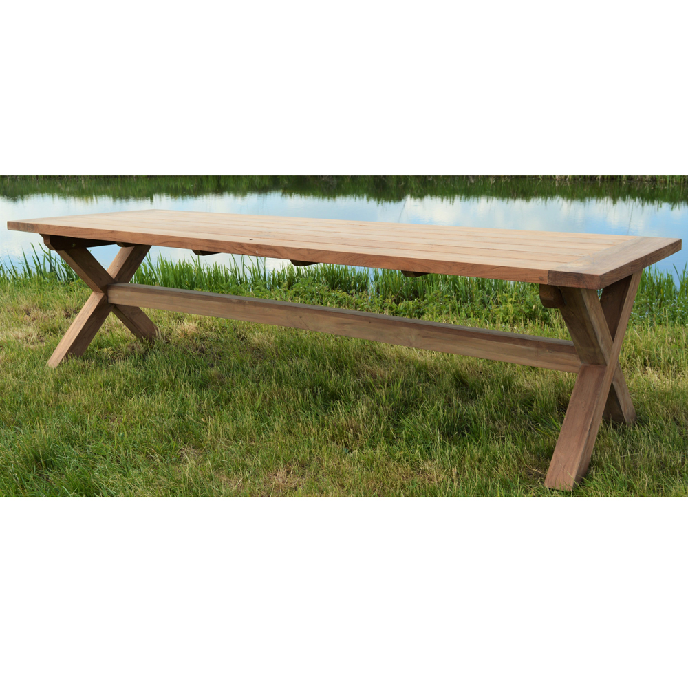 Gartentisch CROSS 240 x 100 cm Teakholz Teaktisch