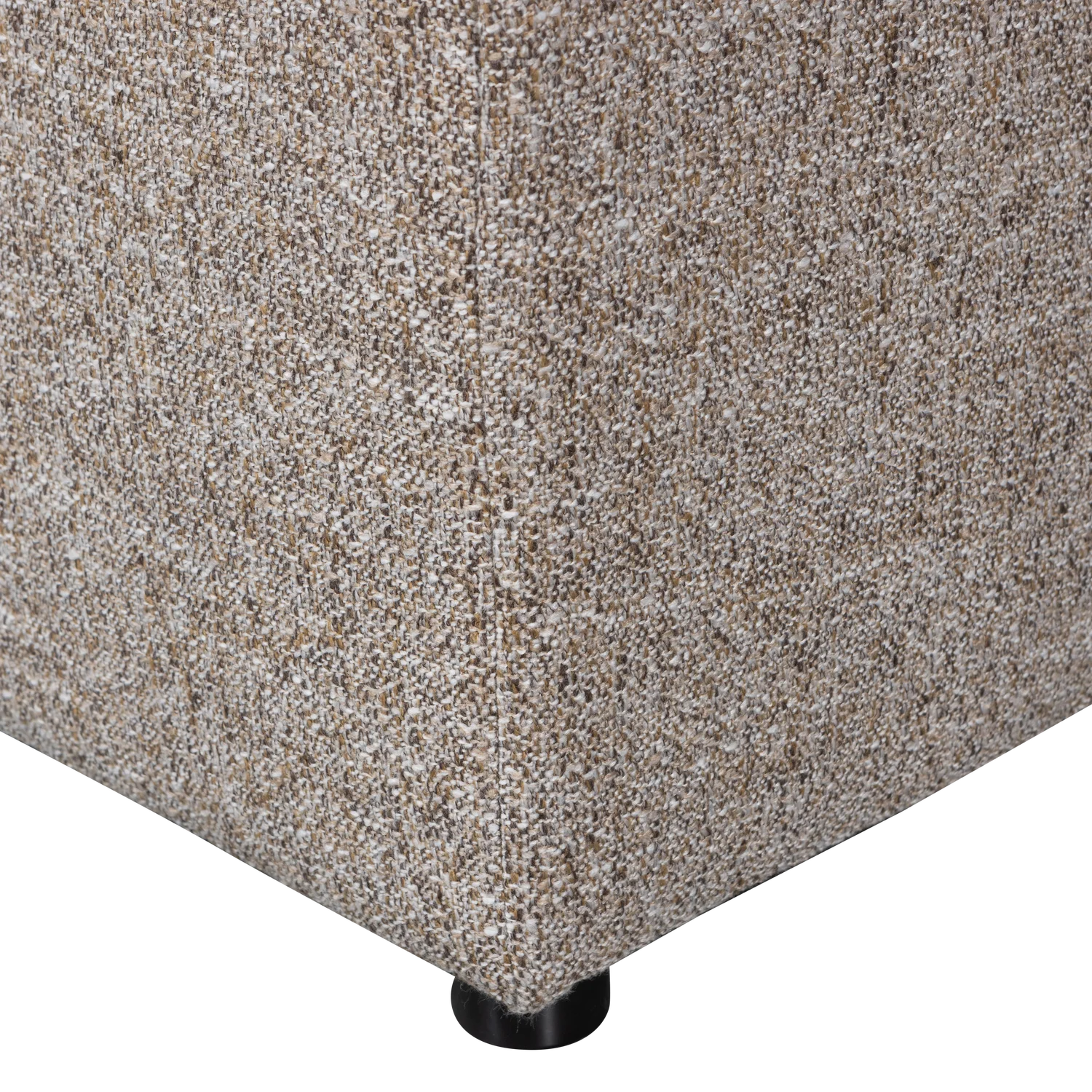 Pouf ALLURE 100 x 70 cm Hocker Sitzhocker Webstoff dunkelbraun melange