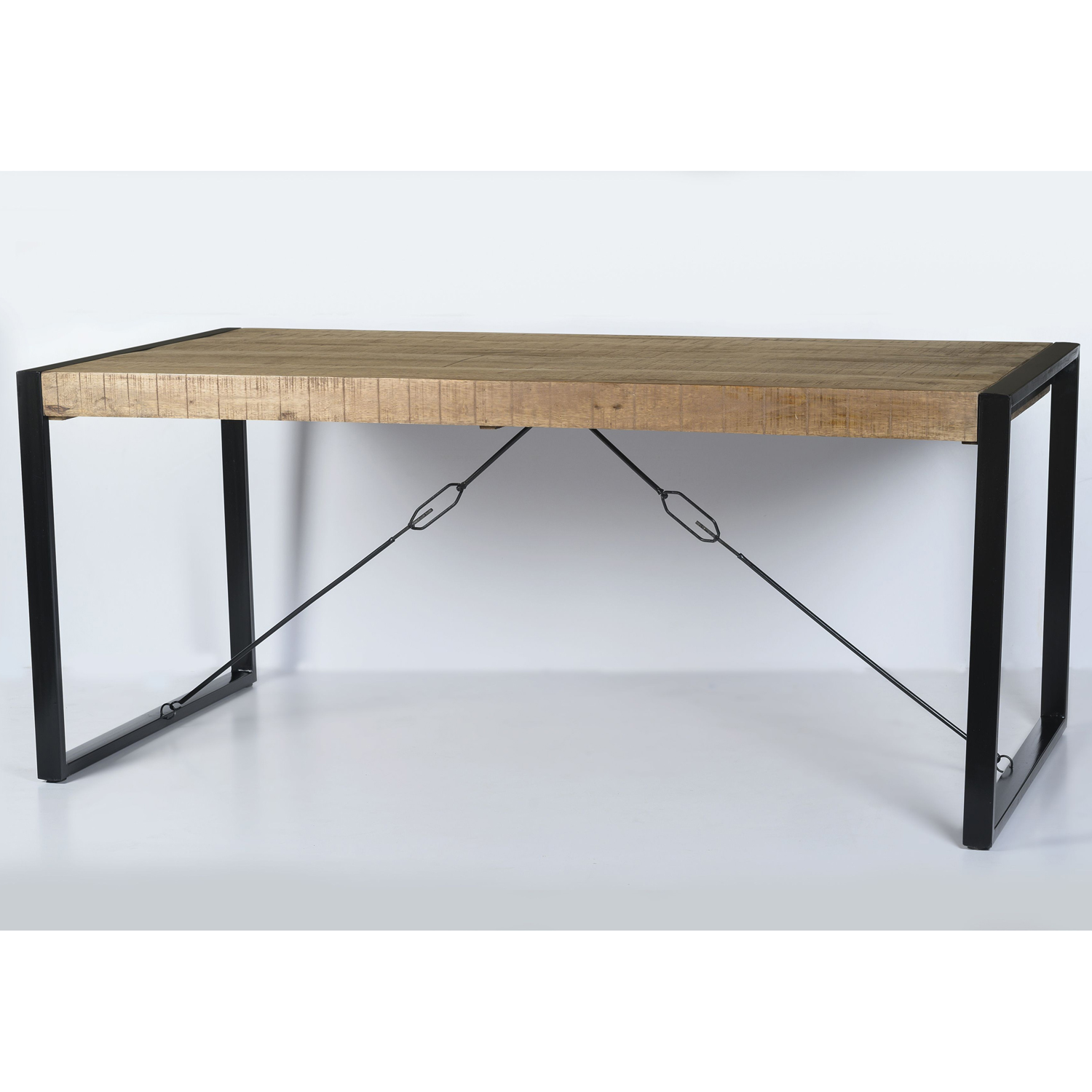 Esstisch Nairobi 200 x 100 cm Mangoholz Metall schwarz